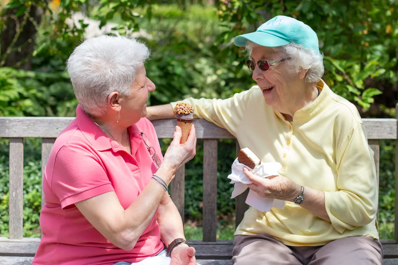 Residents eating ice cream together