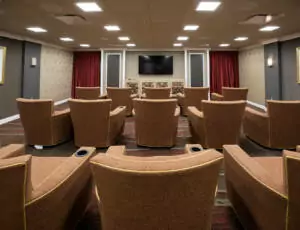 wide view of movie theater