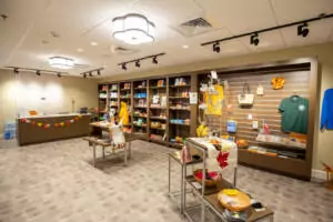 wide shot of gift shop