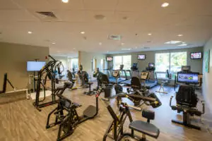 Wide shot of wellness center equipment